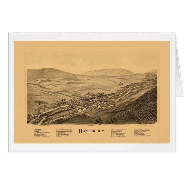Cazador, mapa panorámico de NY - 1890 (Anverso (Horizontal))