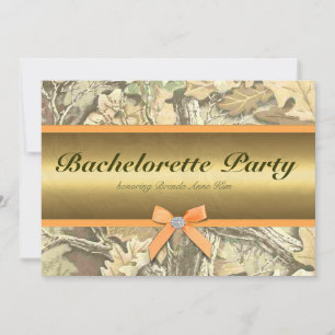 Cazando Camo Bachelorette Party Invitación