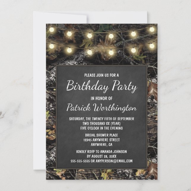 Cazando invitaciones para la fiesta de cumpleaños  (Anverso)