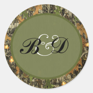Cazando pegatinas de casamiento de camo