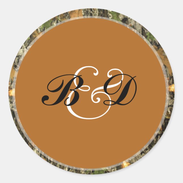 Cazando pegatinas de casamiento de camo (Anverso)