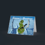 Cazando tarjeta de felicitación de Snowman de EMO<br><div class="desc">Tarjeta de saludo alternativa para los EMO en su vida. Un divertido hombre de nieve emo cazando al máximo.</div>