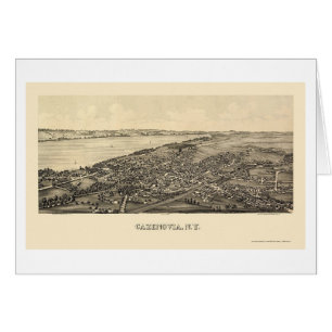 Cazenovia, mapa panorámico de NY - 1890