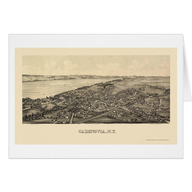 Cazenovia, mapa panorámico de NY - 1890 (Anverso (Horizontal))