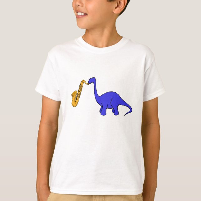 CB- Dinosaurio jugando la camiseta del saxo (Anverso)