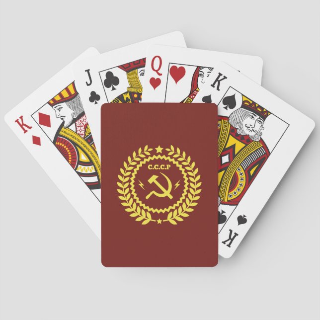 CCCP Hamer y naipes del póker del emblema de la (Reverso)