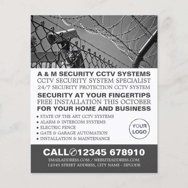 CCTV y alambre de púas, publicidad de seguridad de (Frente)