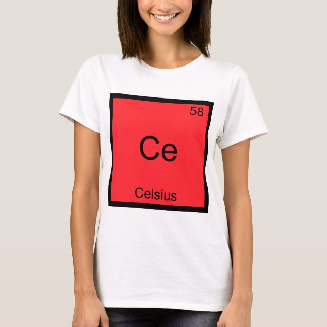Ce - Celsius Camiseta Divertida Símbolo Elemento Q (Anverso)