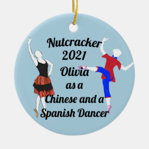 Ce de bailarina china y española de ornamentos nut