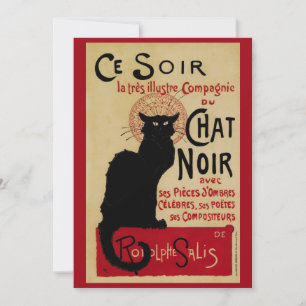 Ce Soir Chat Noir Gato Negro, Art Nouveau Vintage