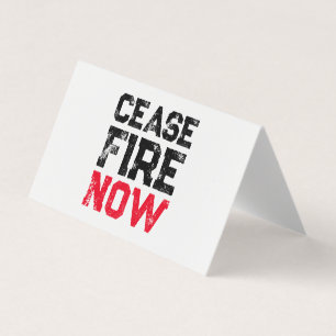Cease Fire Now tarjeta plegada de grunge blanco ne