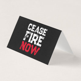 Cease Fire Now tarjeta plegada de grunge negro bla
