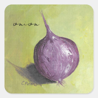 Cebolla morada artística sobre Pegatinas amarillos