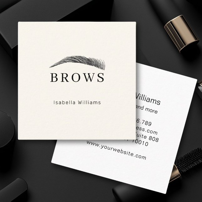 Cebollas minimalistas y elegantes tarjeta de visit (Minimal Elegant Eyebrow Salon Business card)
