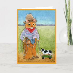 Cebollo de gato, tarjeta de saludo de vaca de gana
