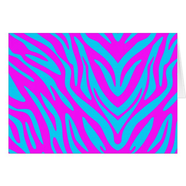 Cebra abstracta rosa y azul (Anverso (Horizontal))