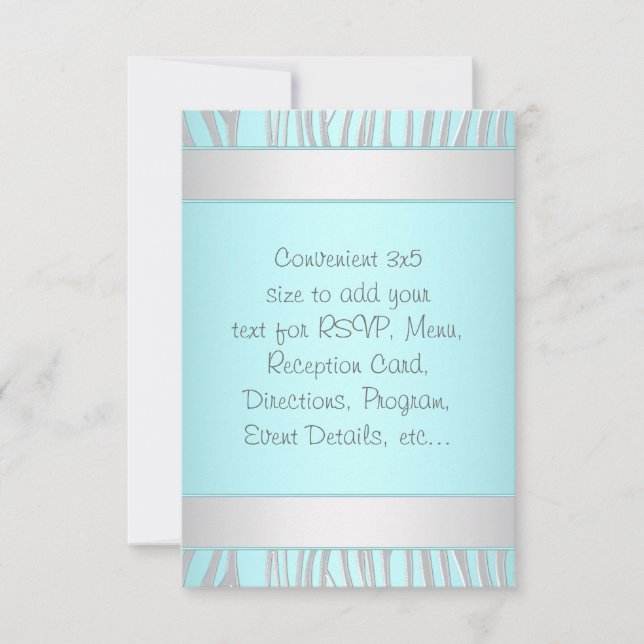 Cebra azul teal RSVP para todo propósito (Anverso)