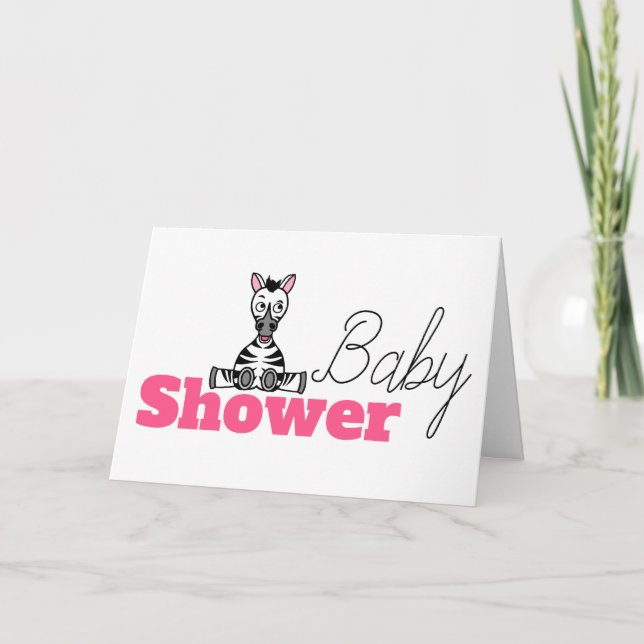 Cebra de bebé, invitación de Baby Shower (Anverso)