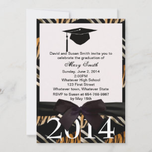 Cebra De Cinta Negra E Invitación A La Graduación 