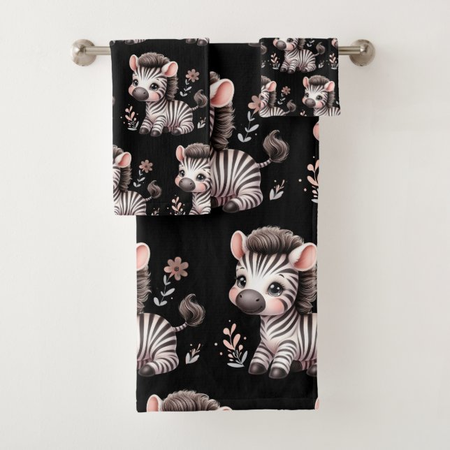 Cebra de dibujos animados en blanco y negro Kawaii (In situ)