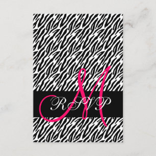 Cebra de la boda de impresión RSVP para invitacion