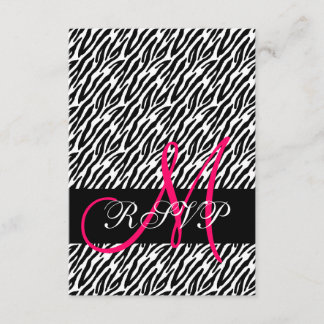 Cebra de la boda de impresión RSVP para invitacion