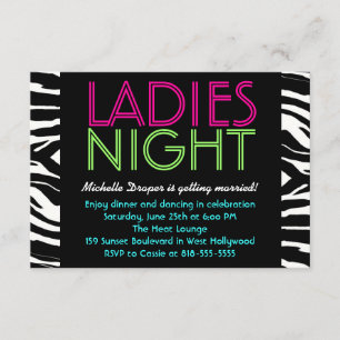 Cebra de la tarjeta nocturna Neon Ladies