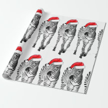 Cebra en papel de embalaje de Santa