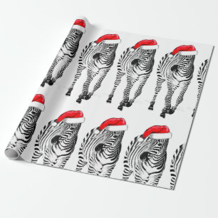 Cebra en papel de embalaje de Santa