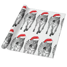 Cebra en papel de embalaje de Santa