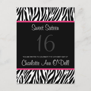 cebra; invitación de cumpleaños