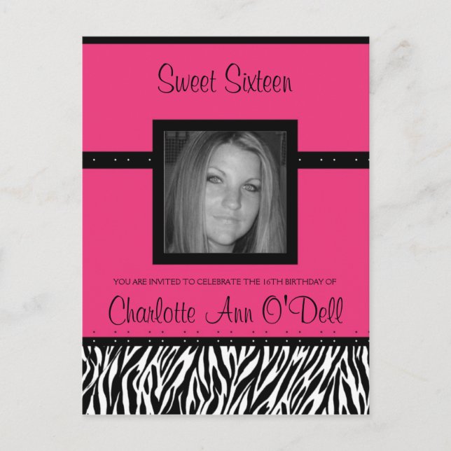 cebra; invitación de cumpleaños (Anverso)