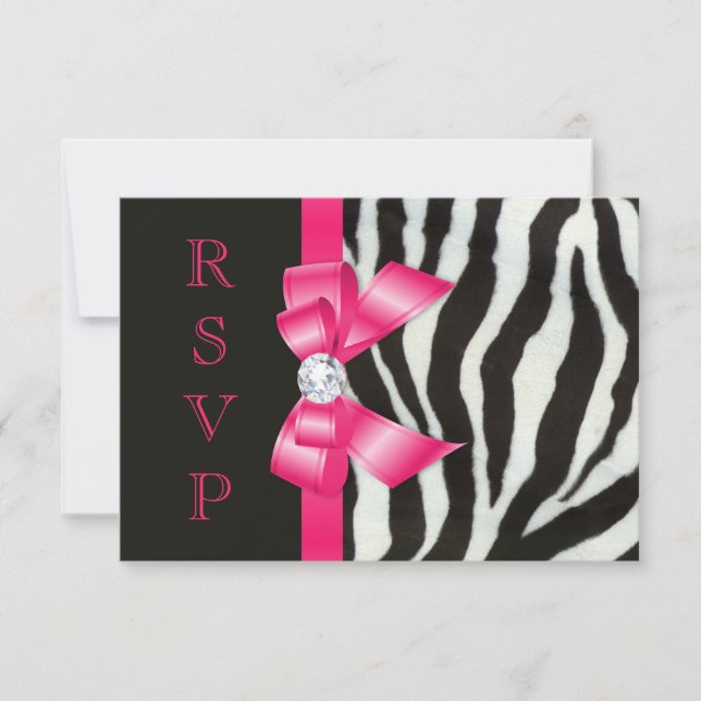 Cebra Lazo Rosa Fuerte RSVP (Anverso)
