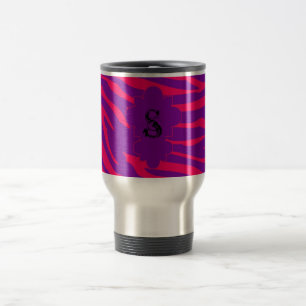 Cebra rosa 15 oz. Copa de Mugre de Acero Inoxidabl