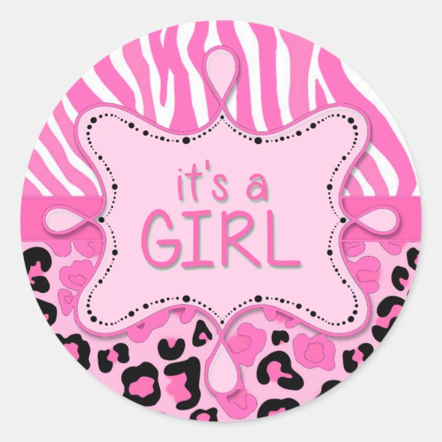 Cebra rosa Es un Pegatina Chica (Anverso)