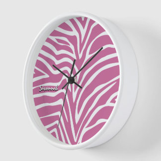 Cebra rosa negra personalizada Cualquier reloj de
