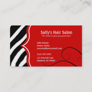 Cebra y tarjeta de visita roja del perfil