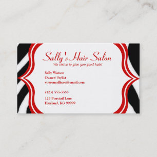 Cebra y tarjeta de visita roja del perfil 2