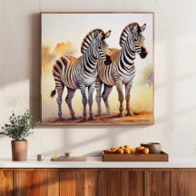 Cebras en el arte salvaje africano de Safari Seren