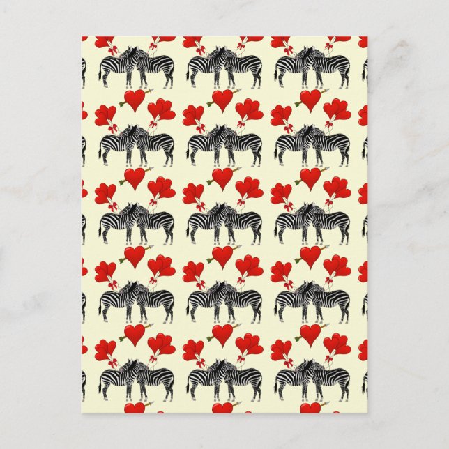 Cebras y tarjetas del día de San Valentín (Anverso)