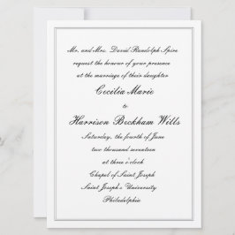 Cecilia: Invitación tradicional a la boda (negro)