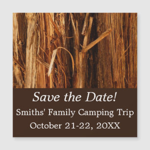 Cedar Textured Wooden Bark Look Save the Date