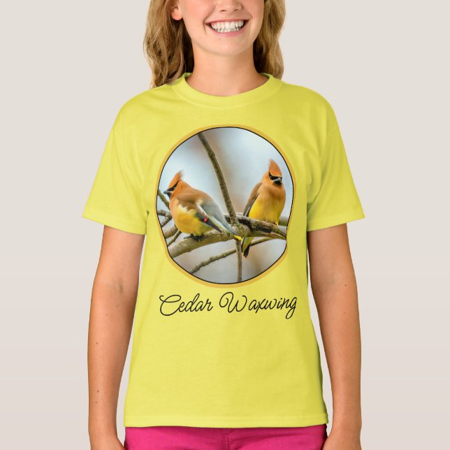 Cedar Waxwing - Camiseta con fotografía original (Anverso)