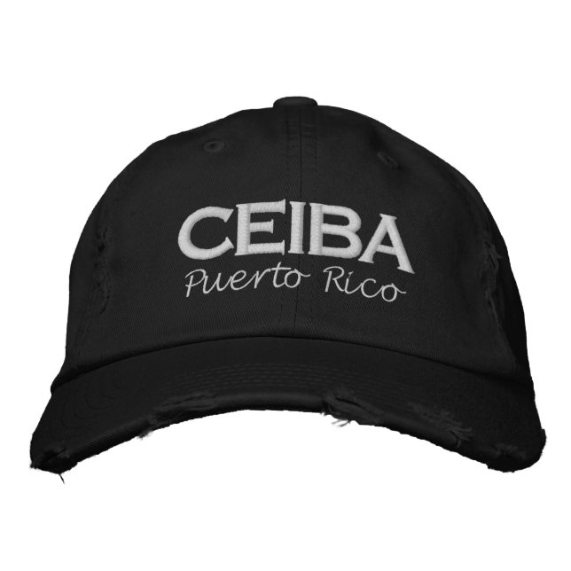 Ceiba Puerto Rico Embrodado gorro de béisbol (Anverso)