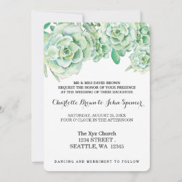 celadón color agua suculentas invitaciones de boda