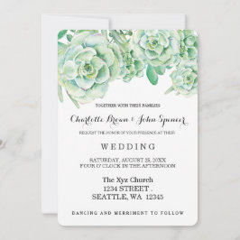 celadón color agua suculentas invitaciones de boda