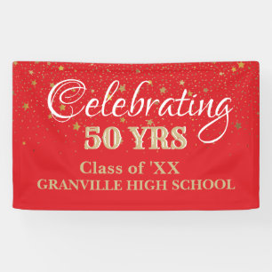 ¡Celebra 50 años! pancarta de reunión de clase PER