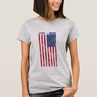 Celebra camiseta de mujer America 250 con bandera 