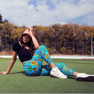 Celebra Cinco de Mayo Leggings Azules Vibrantes