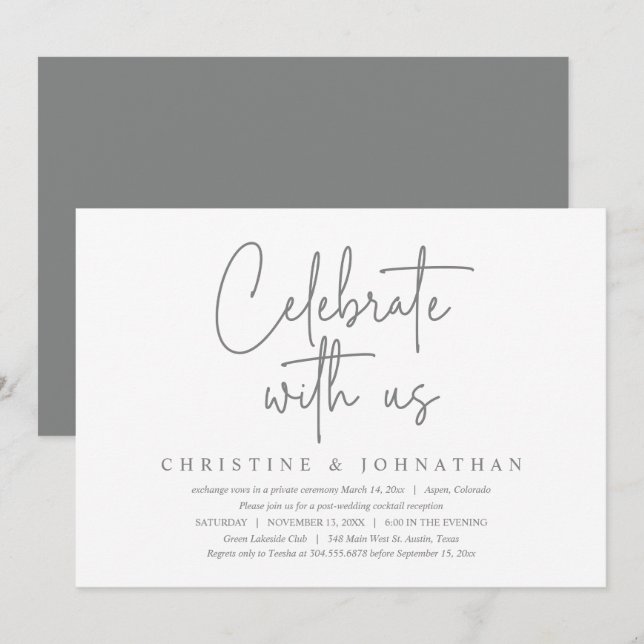 Celebra con nosotros, invitación a la fiesta de bo (Anverso / Reverso)